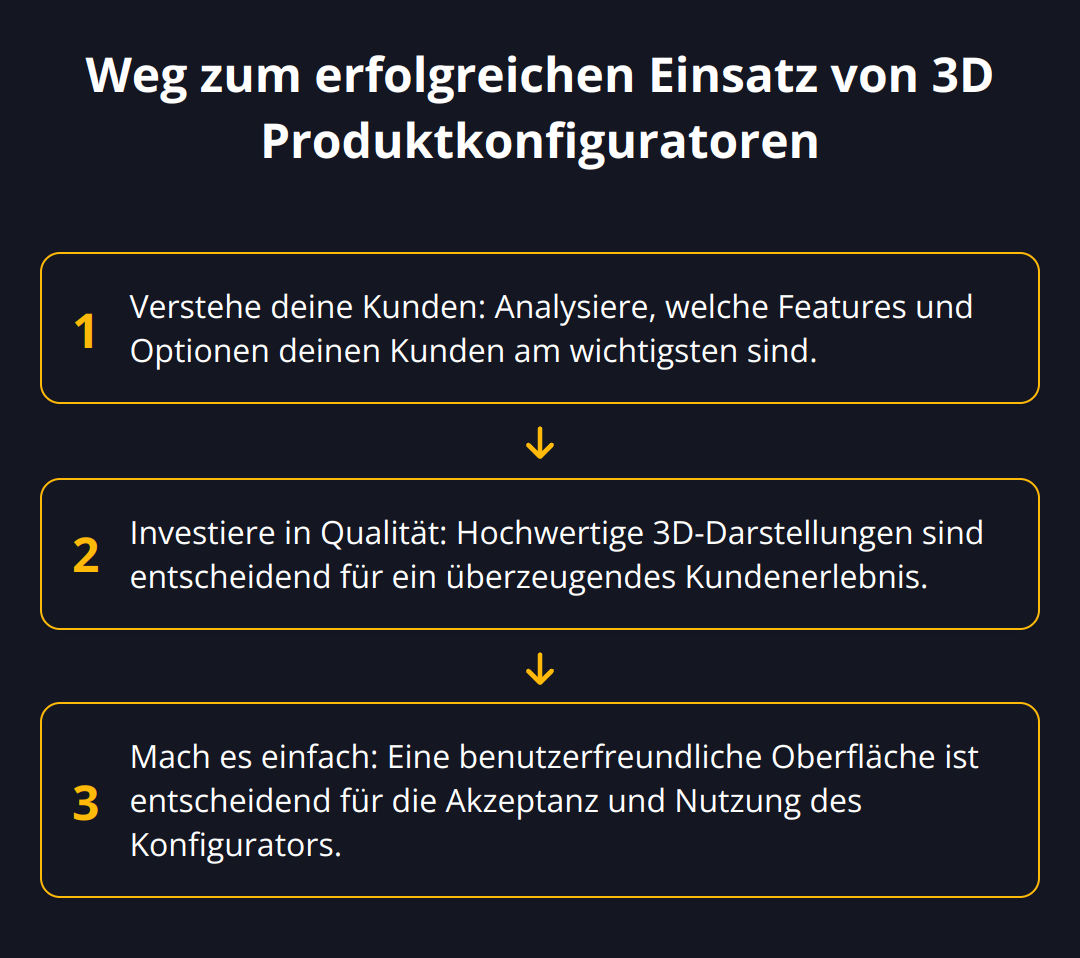 Flow Chart - Weg zum erfolgreichen Einsatz von 3D Produktkonfiguratoren