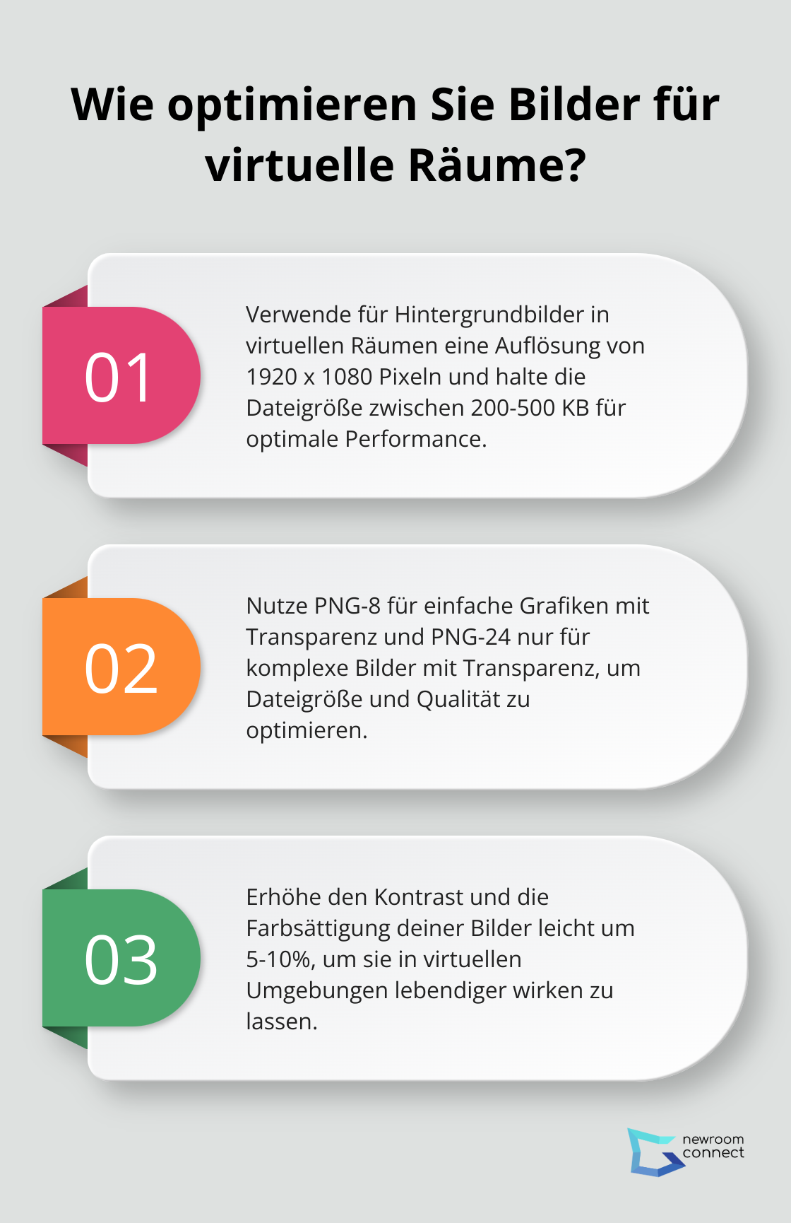 Fact - Wie optimieren Sie Bilder für virtuelle Räume?