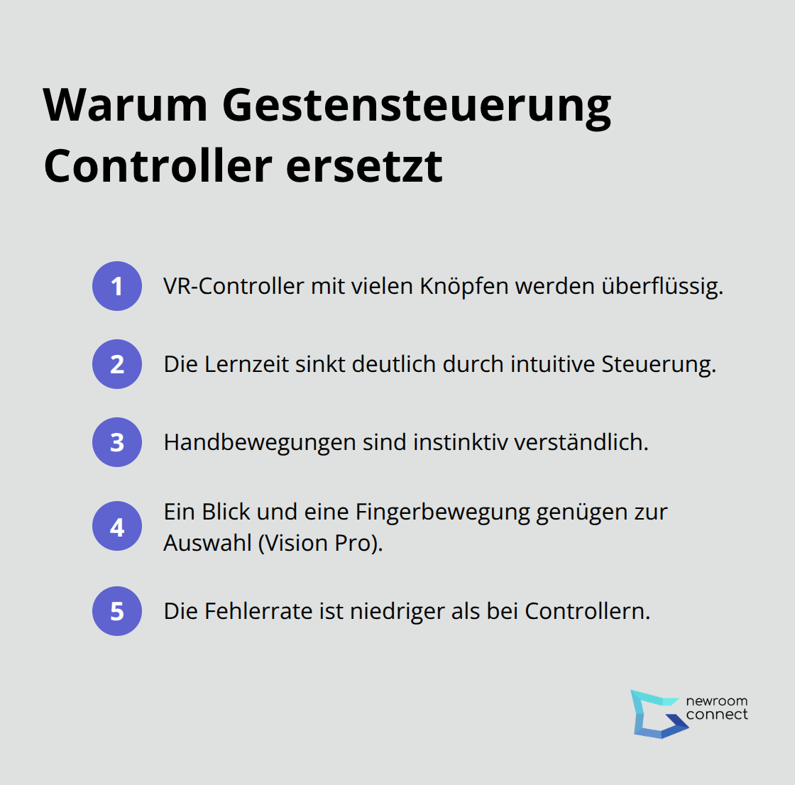 Kernaussagen zur einfachen Navigation mit Handgesten - Gesture Control