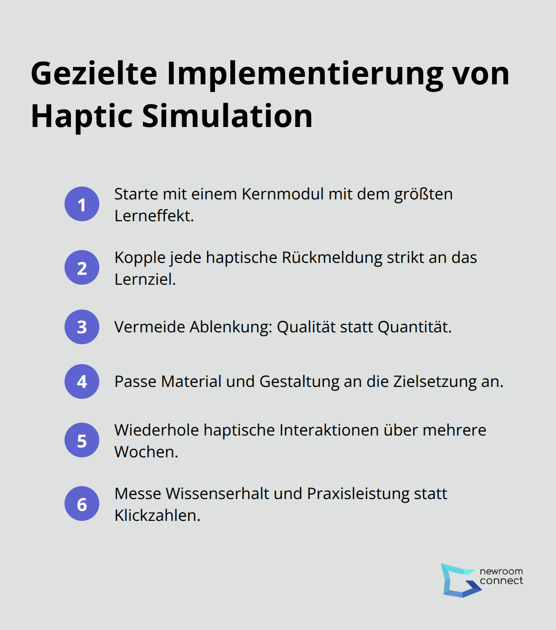 Schritte für den gezielten Einsatz haptischer Rückmeldungen im E-Learning