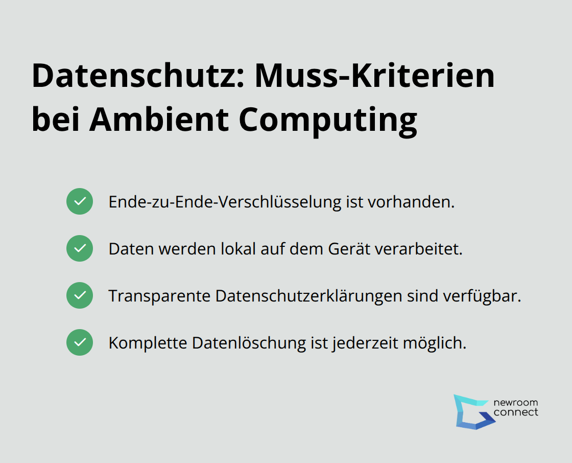 Checkliste zentraler Datenschutzanforderungen für Ambient Computing im Lernen