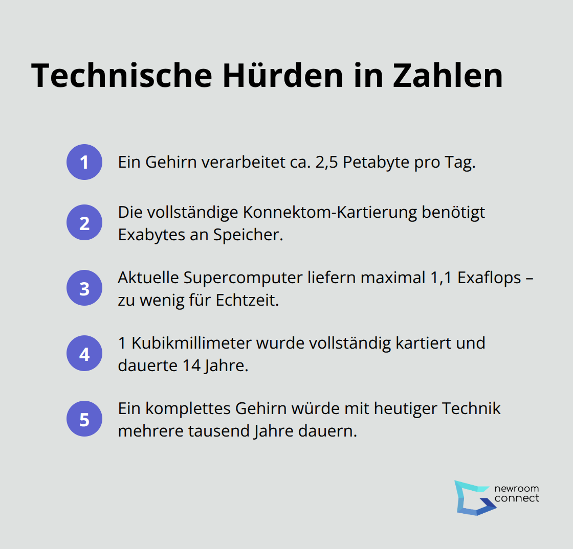 Zahlenüberblick zu Datenvolumen, Speicher, Rechenleistung und Zeitaufwand