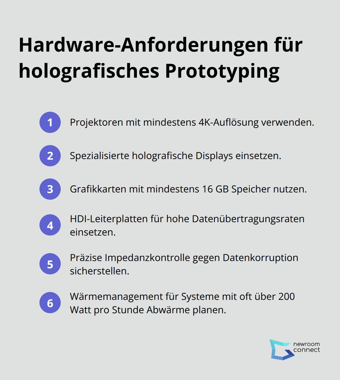 Kompakte Checkliste zentraler Hardware-Anforderungen für holografisches Prototyping - Holo-Prototyping