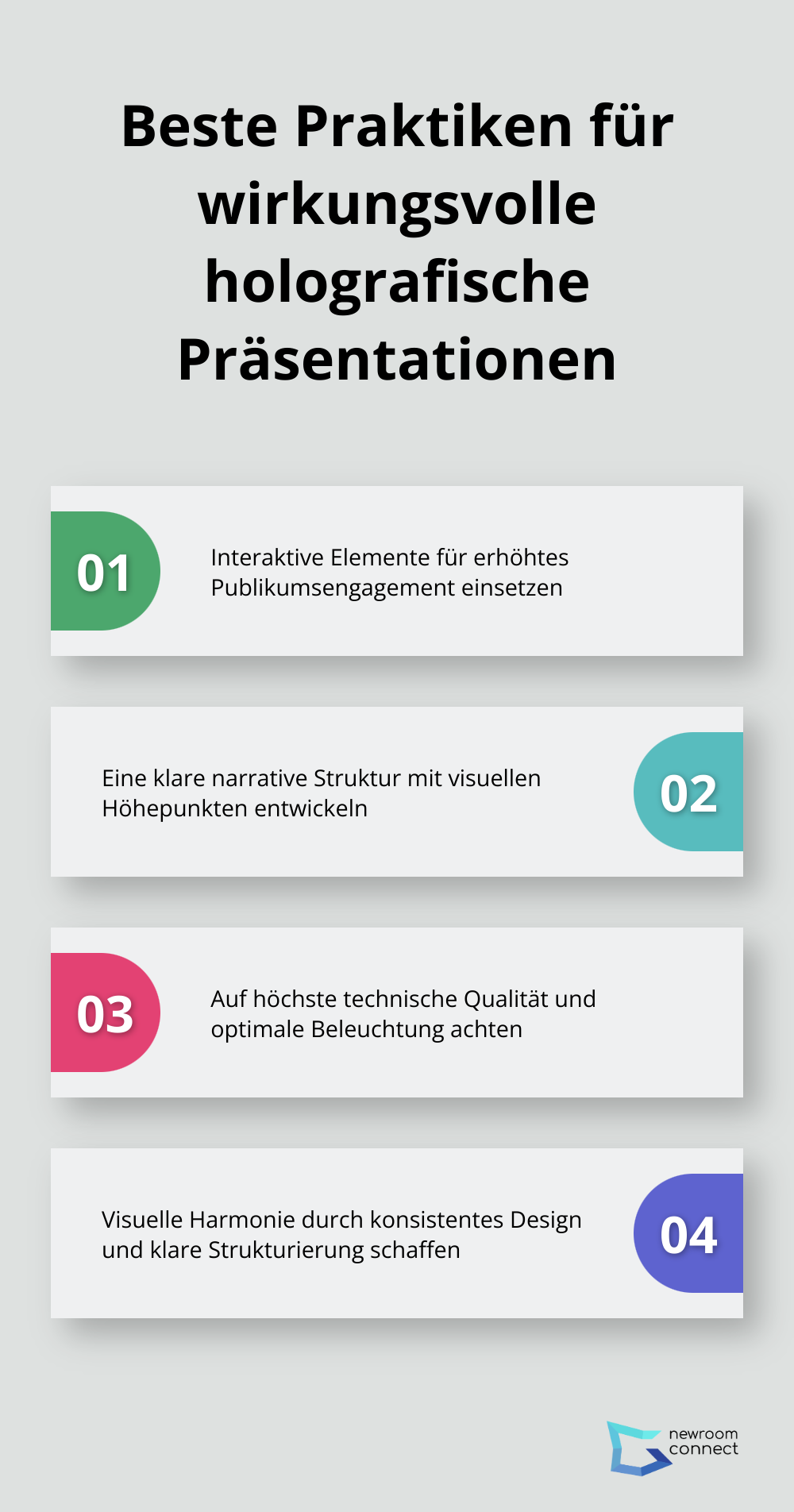 Infografik zeigt beste Praktiken für die Erstellung wirkungsvoller holografischer Präsentationen