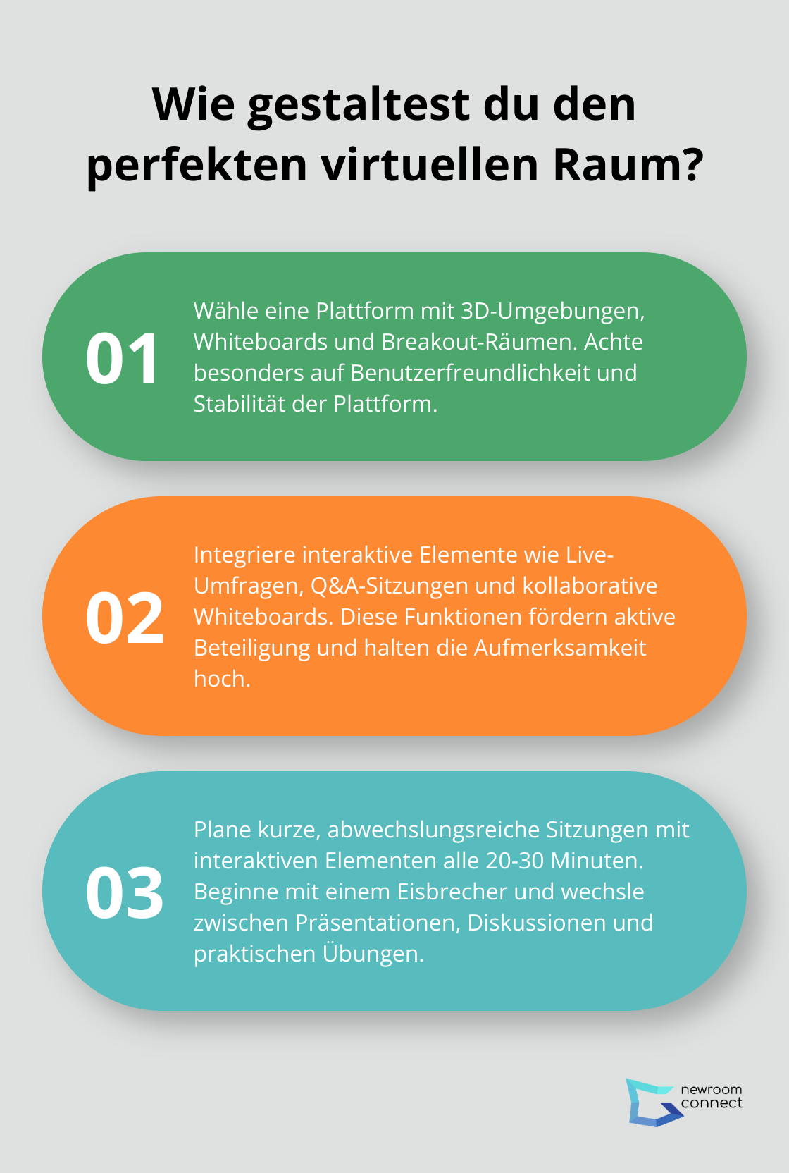 Infographic: Wie gestaltest du den perfekten virtuellen Raum?