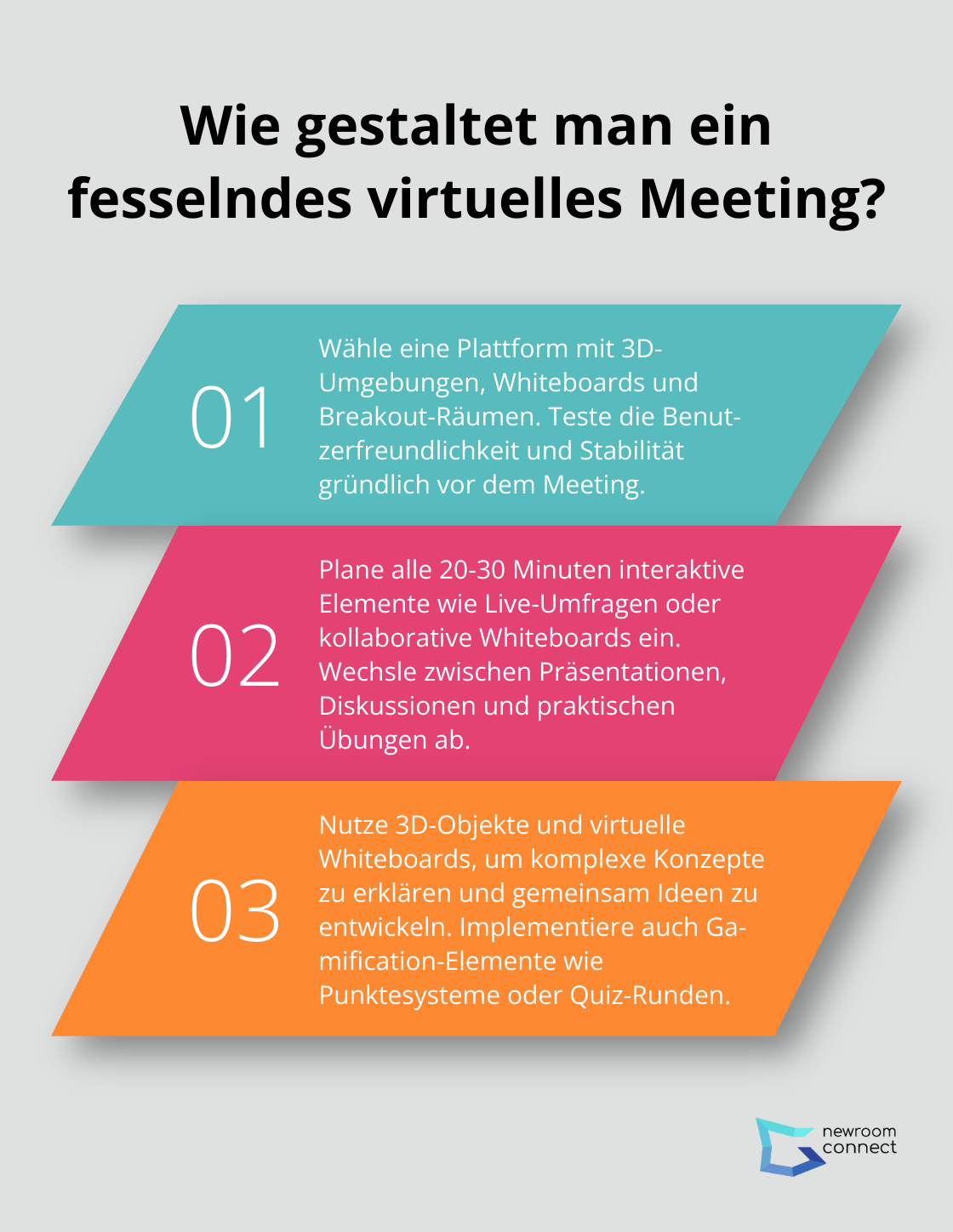 Infographic: Wie gestaltet man ein fesselndes virtuelles Meeting? - Immersive Meetings