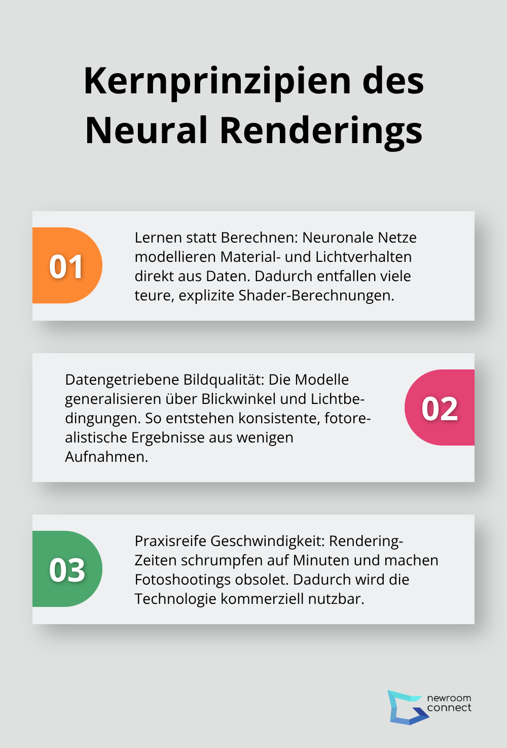 Drei Kernprinzipien, die Neural Rendering von klassischem Rendering unterscheiden