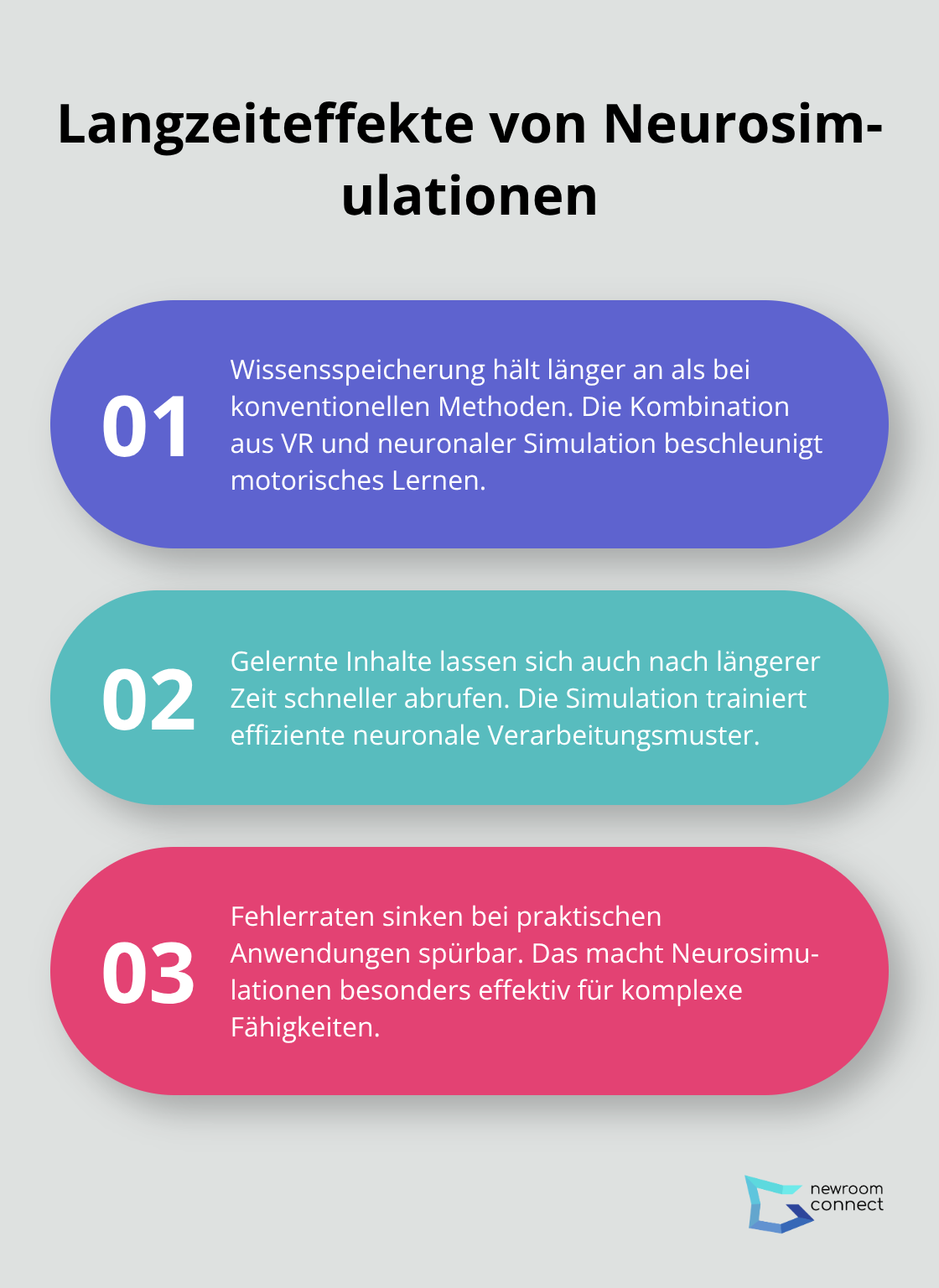 Drei belegte Langzeiteffekte beim Lernen mit Neurosimulationen - Neuro Simulation