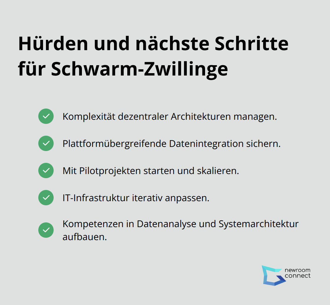 Checkliste zu Herausforderungen und Maßnahmen für schwarmbasierte digitale Zwillinge - Swarm Simulation
