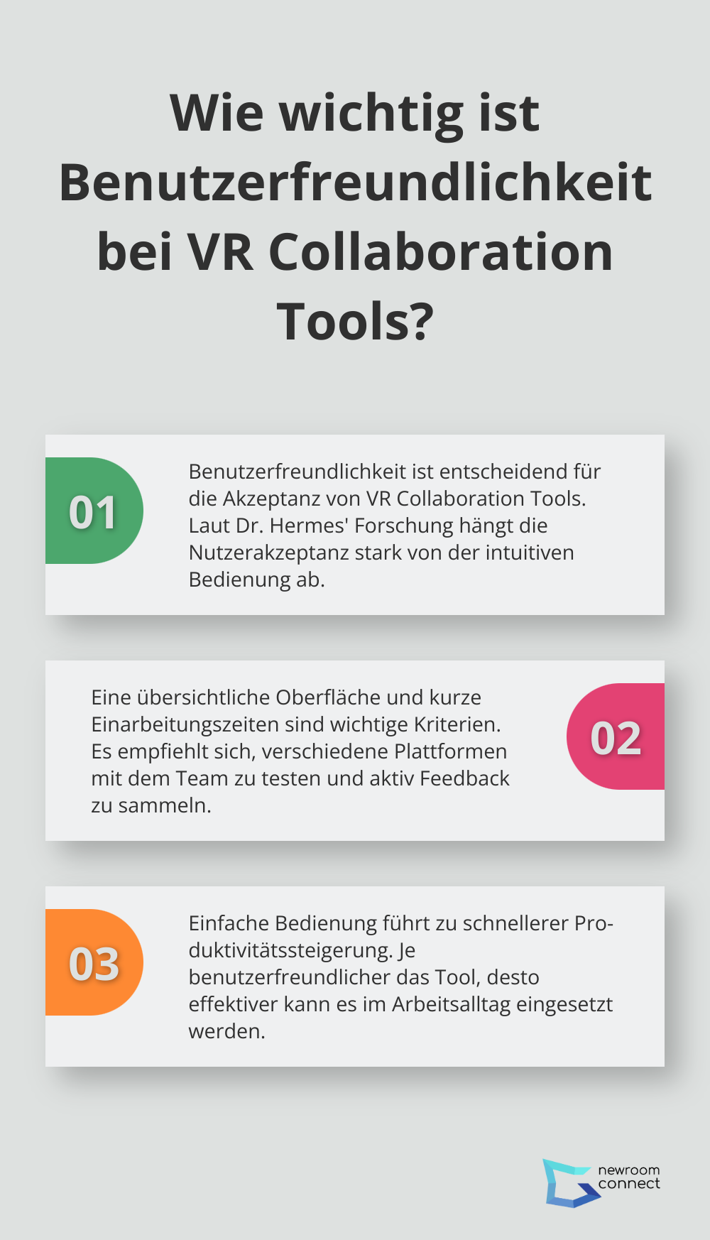 Infographic: Wie wichtig ist Benutzerfreundlichkeit bei VR Collaboration Tools?