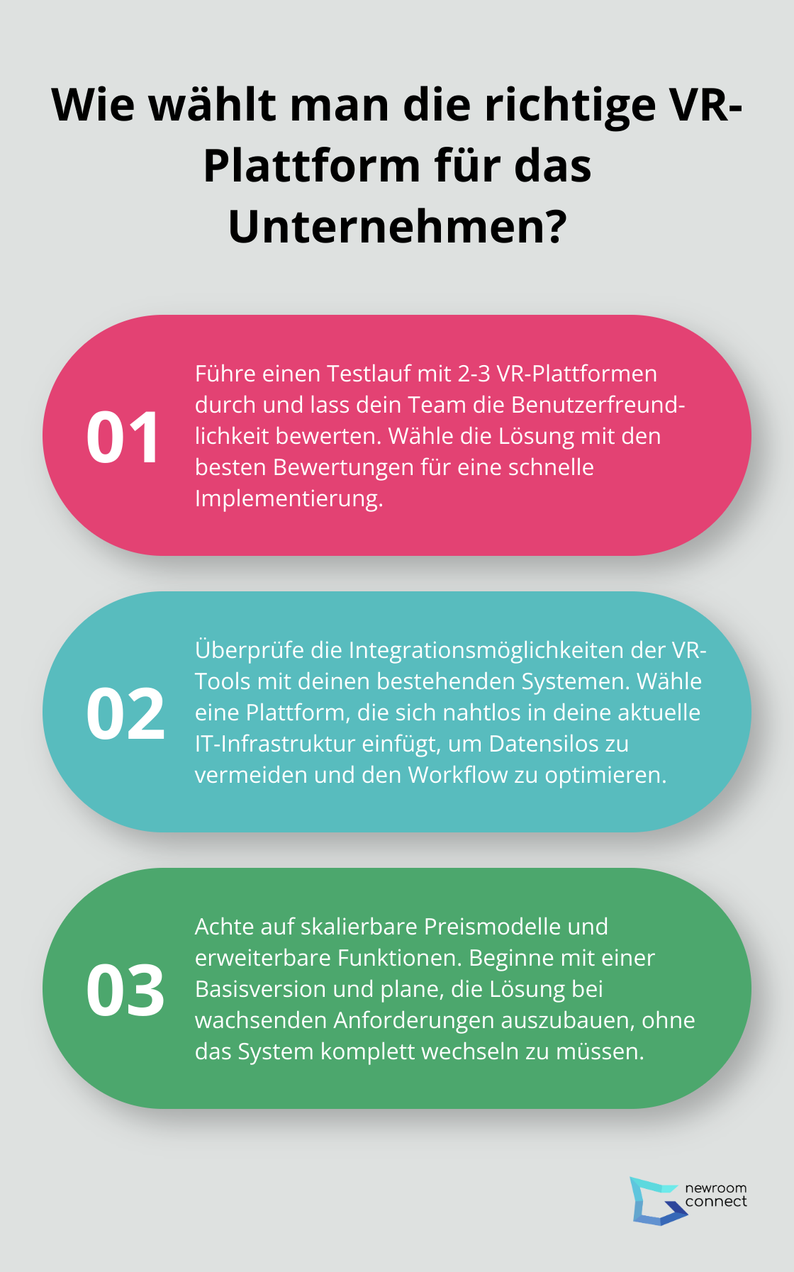 Infographic: Wie wählt man die richtige VR-Plattform für das Unternehmen?