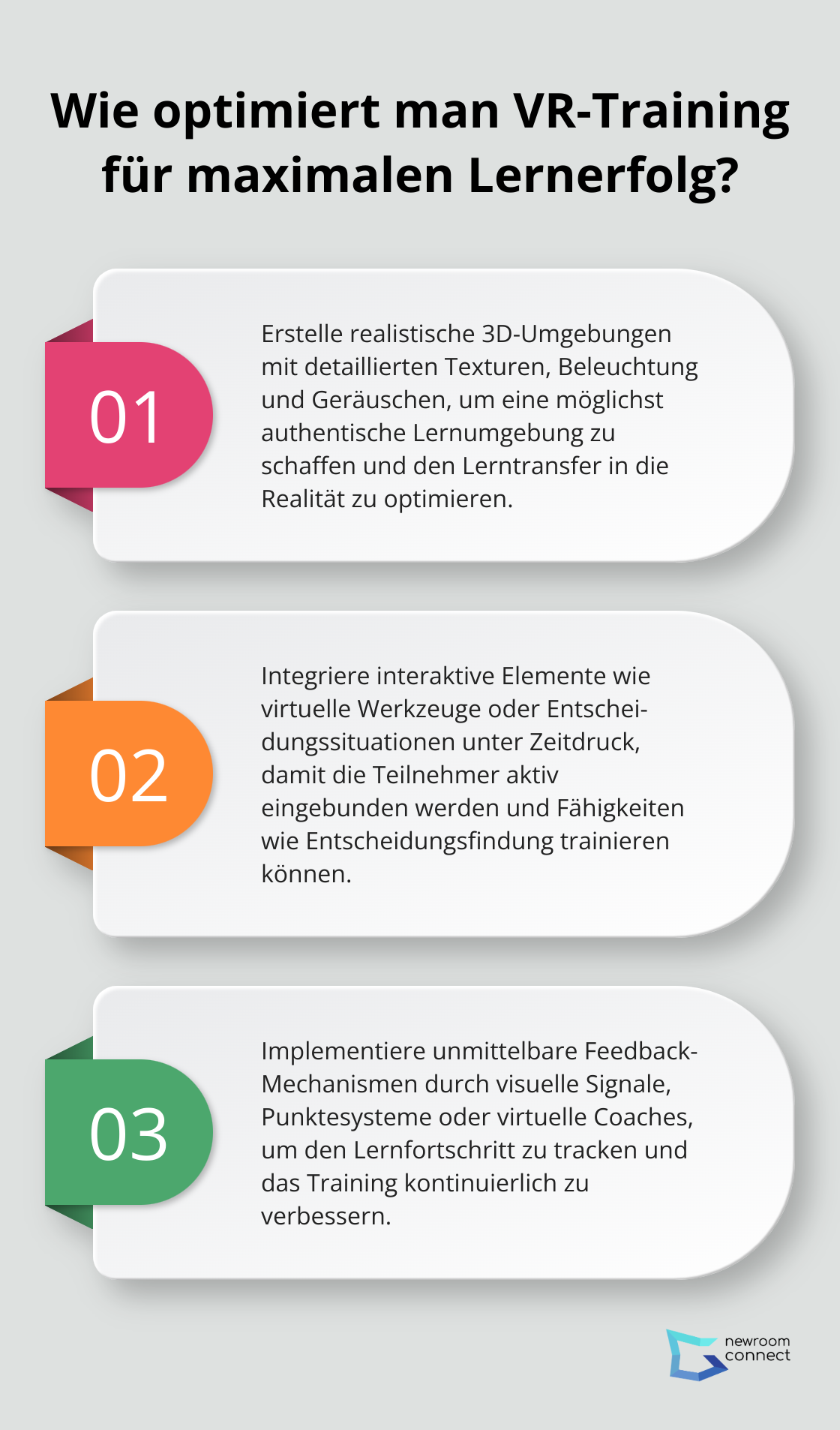 Infographic: Wie optimiert man VR-Training für maximalen Lernerfolg?