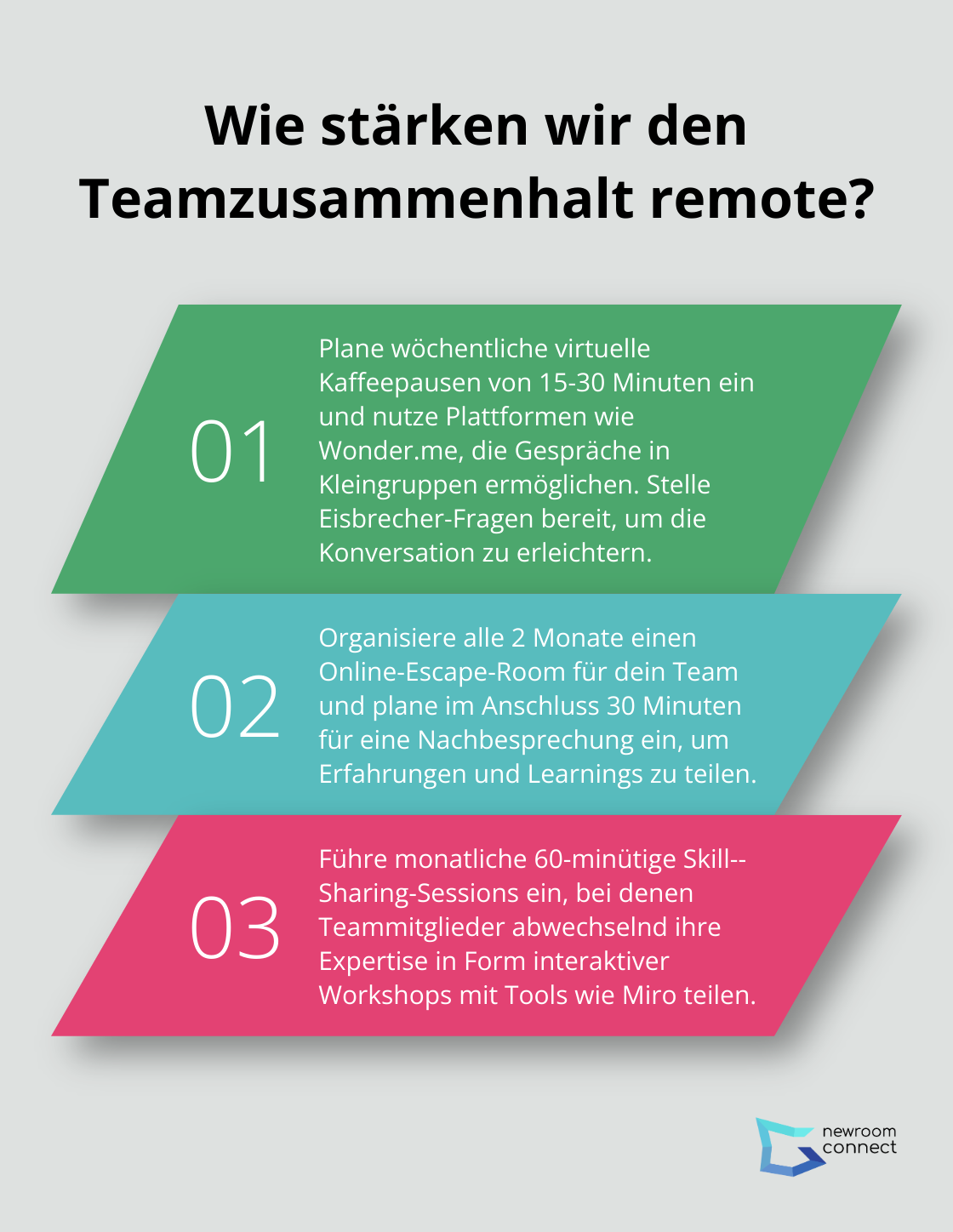 Infographic: Wie stärken wir den Teamzusammenhalt remote? - Virtual Team Building