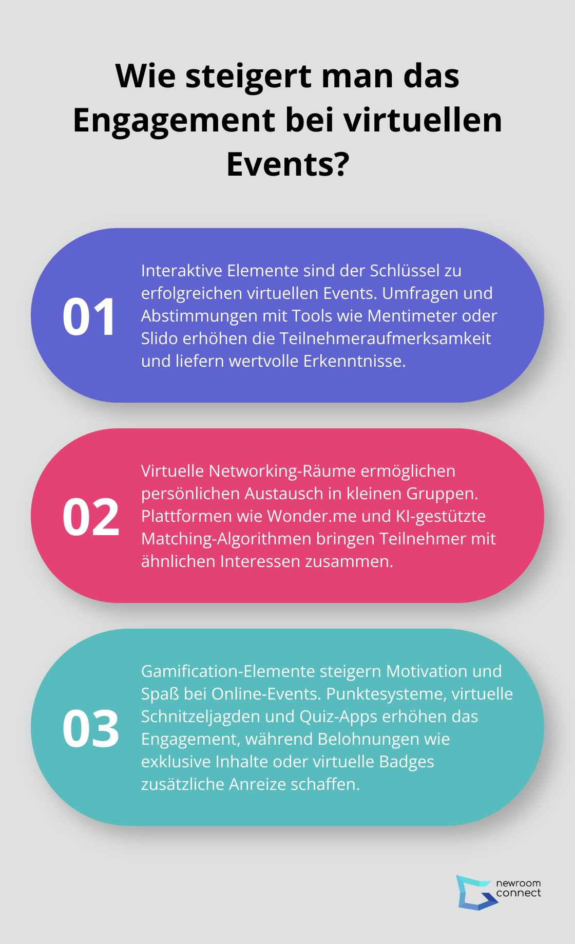 Infographic: Wie steigert man das Engagement bei virtuellen Events? - tools virtuelle events