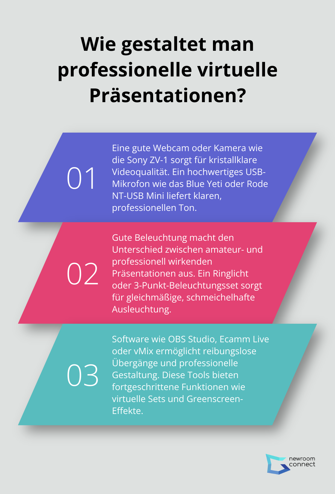 Infographic: Wie gestaltet man professionelle virtuelle Präsentationen?